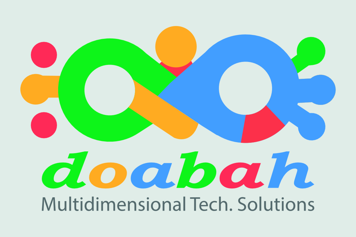 Doabah logo with colorful abstract design and the tagline “Multidimensional Tech. Solutions”